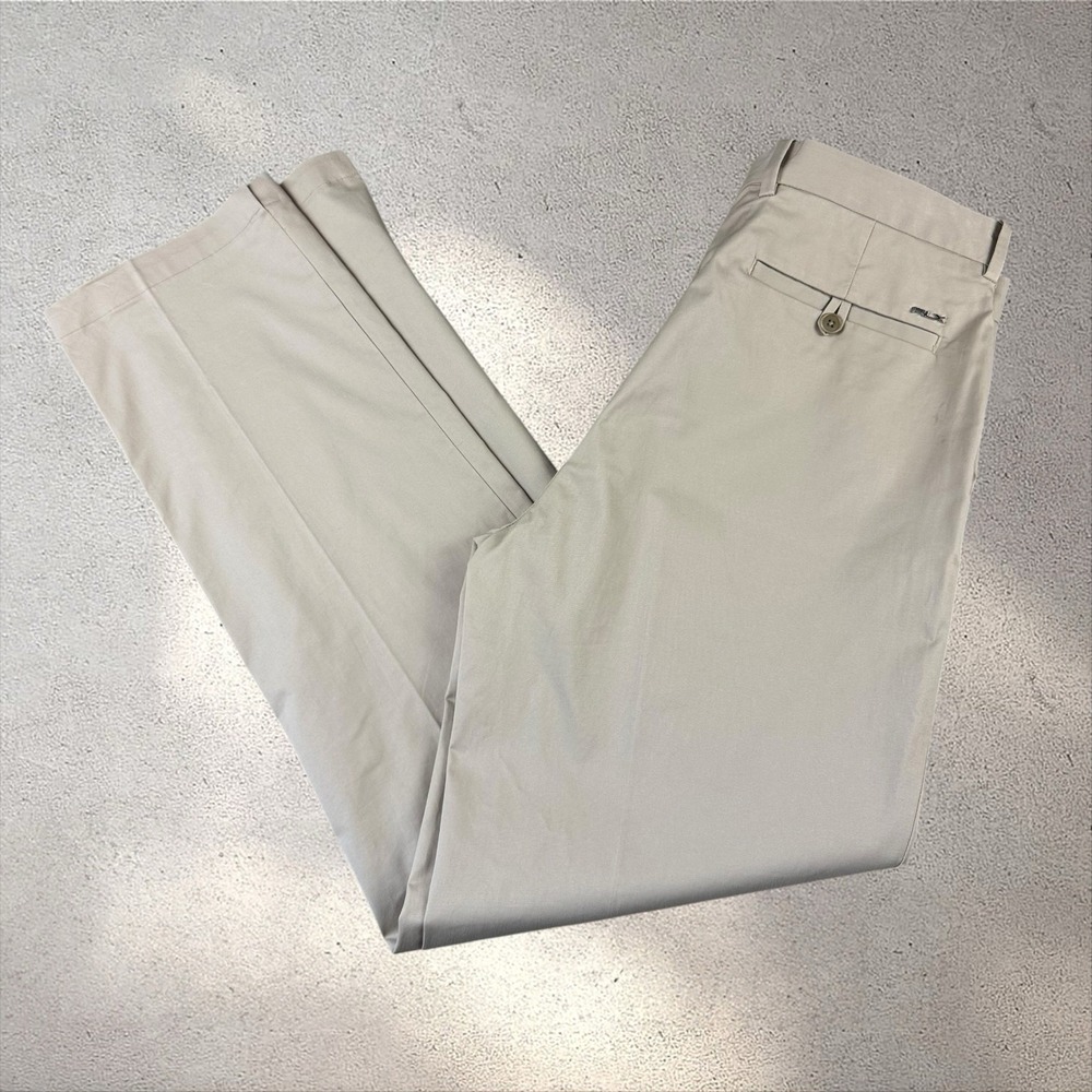 RLX Ralph Lauren Performance Pants Mens 34x32 Khaki Golf Chino Trousers Preppy